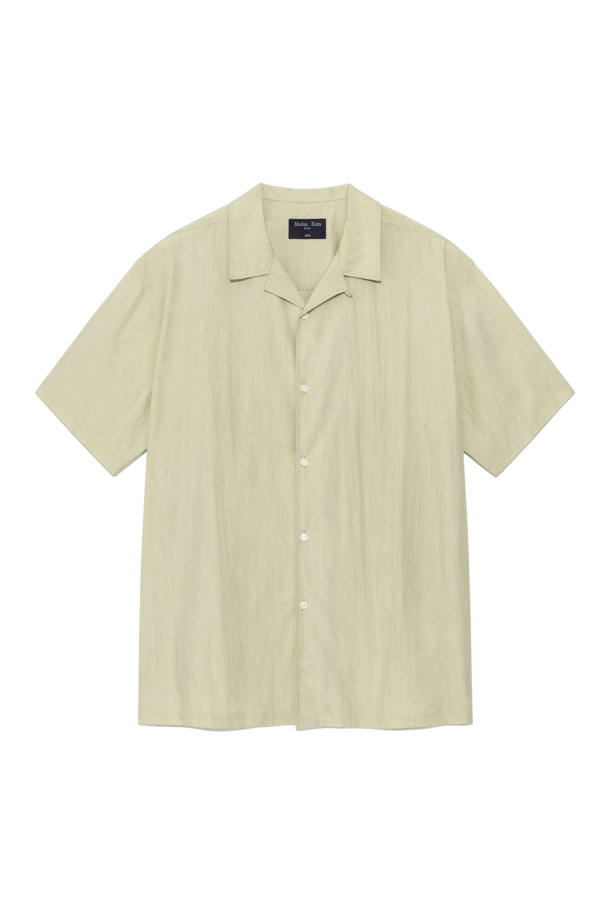 Matinkim Zigzag Stitch Point Shirt For Men IN Light Green
