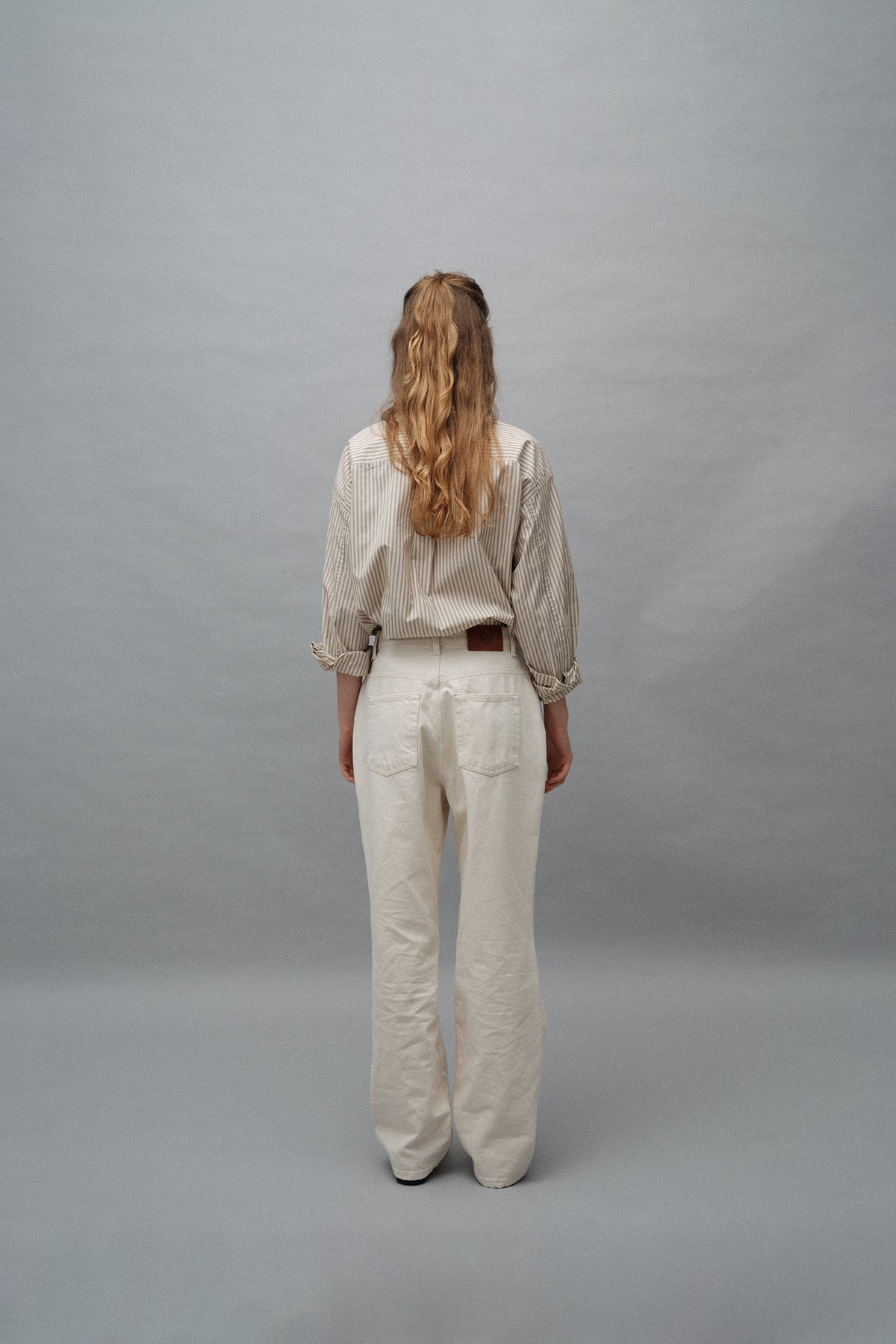 Nothing Written Toro oversized stripe shirt (Beige)