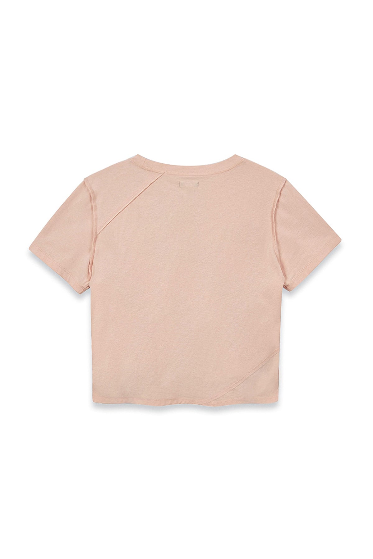 [matinkim] DIAGONAL LOGO REVERSIBLE CROP TOP IN LIGHT ORANGE