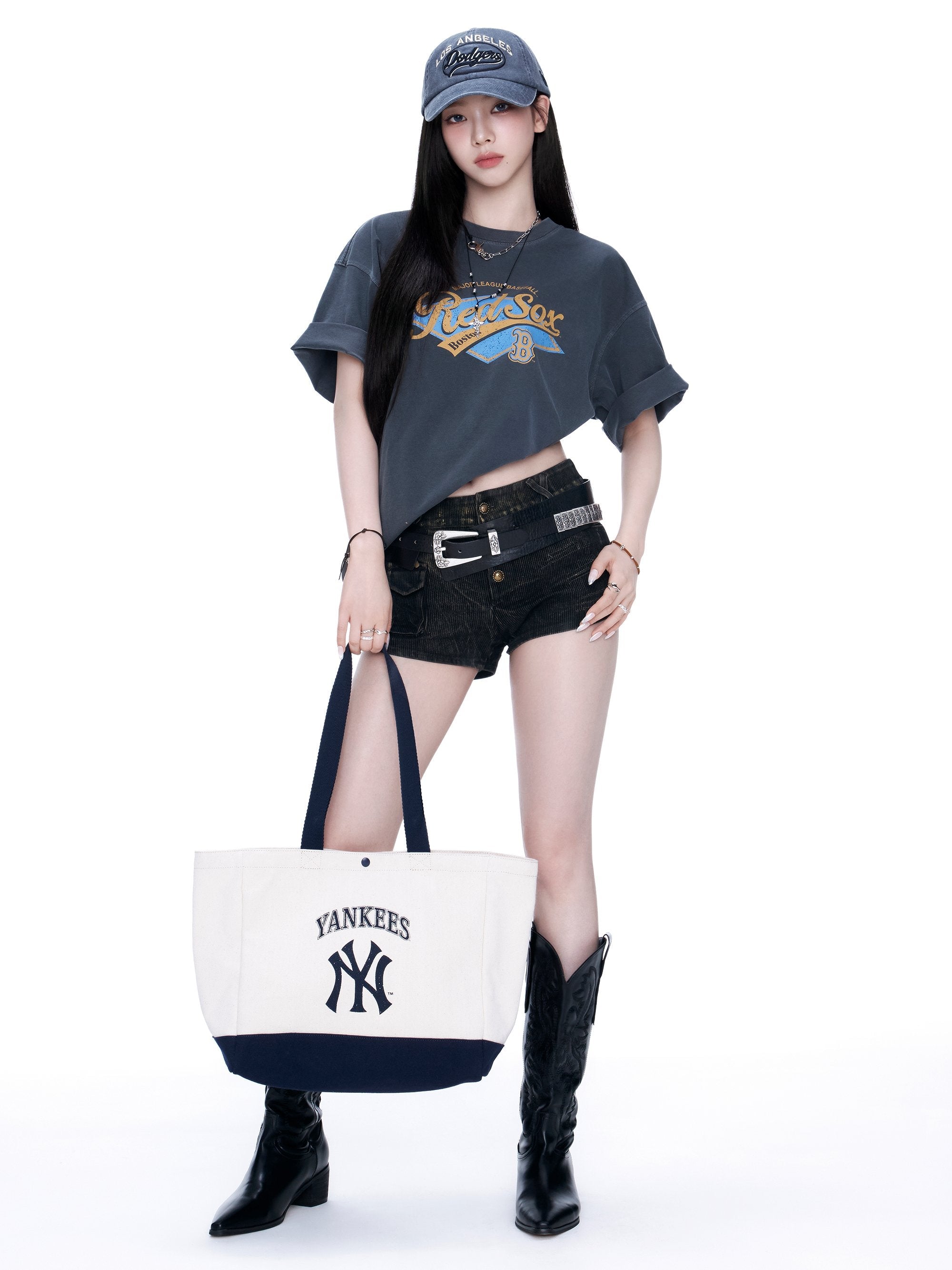 [mlb korea] Vintage Lettering Shopper Bag