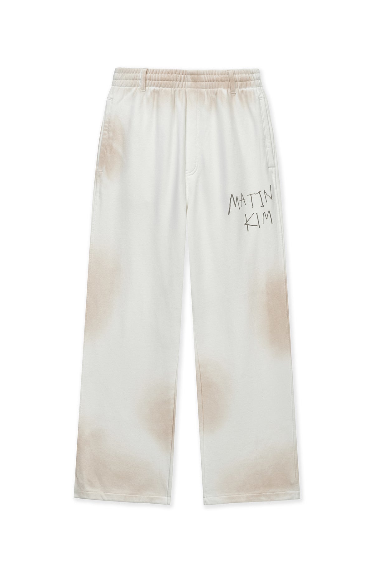 [matinkim] VINTAGE WASHED LOGO SWEATPANTS IN IVORY