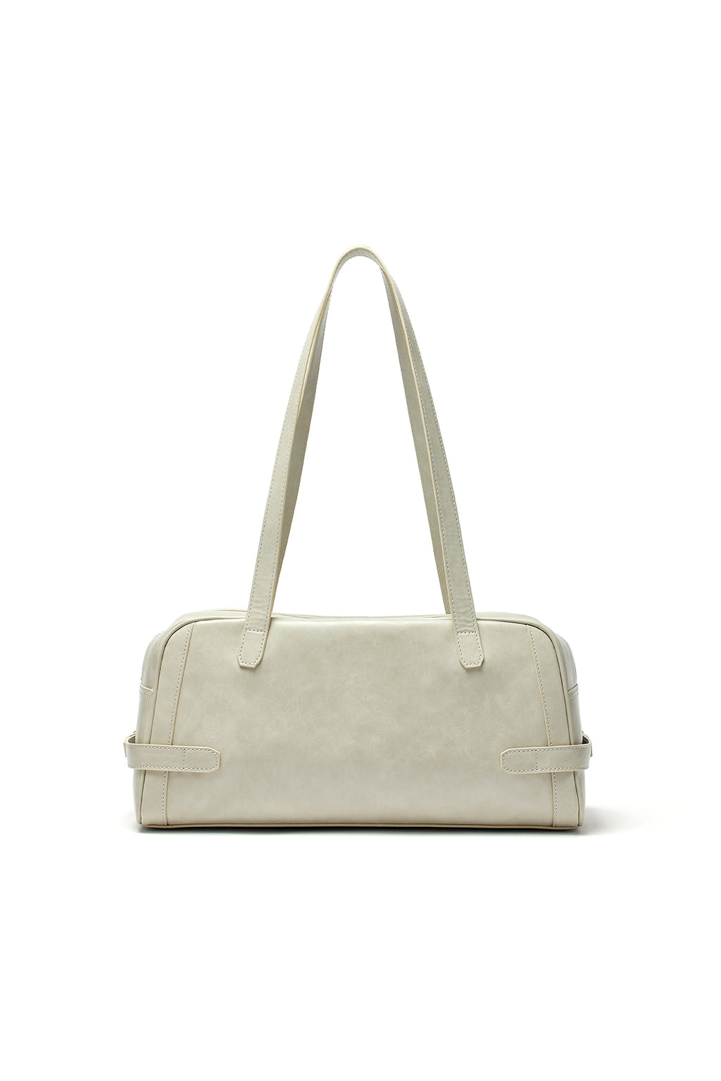 [matinkim] BIKER DETAIL MEDIUM SHOULDER BAG IN LIGHT GREY
