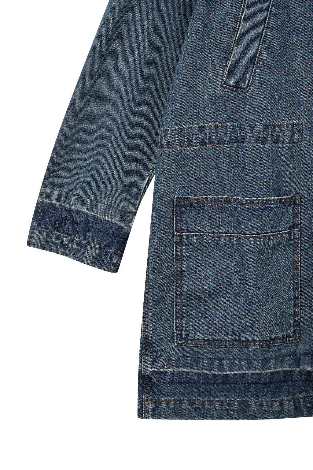 Matinkim Pocket Point Midi Denim Jumper IN Blue