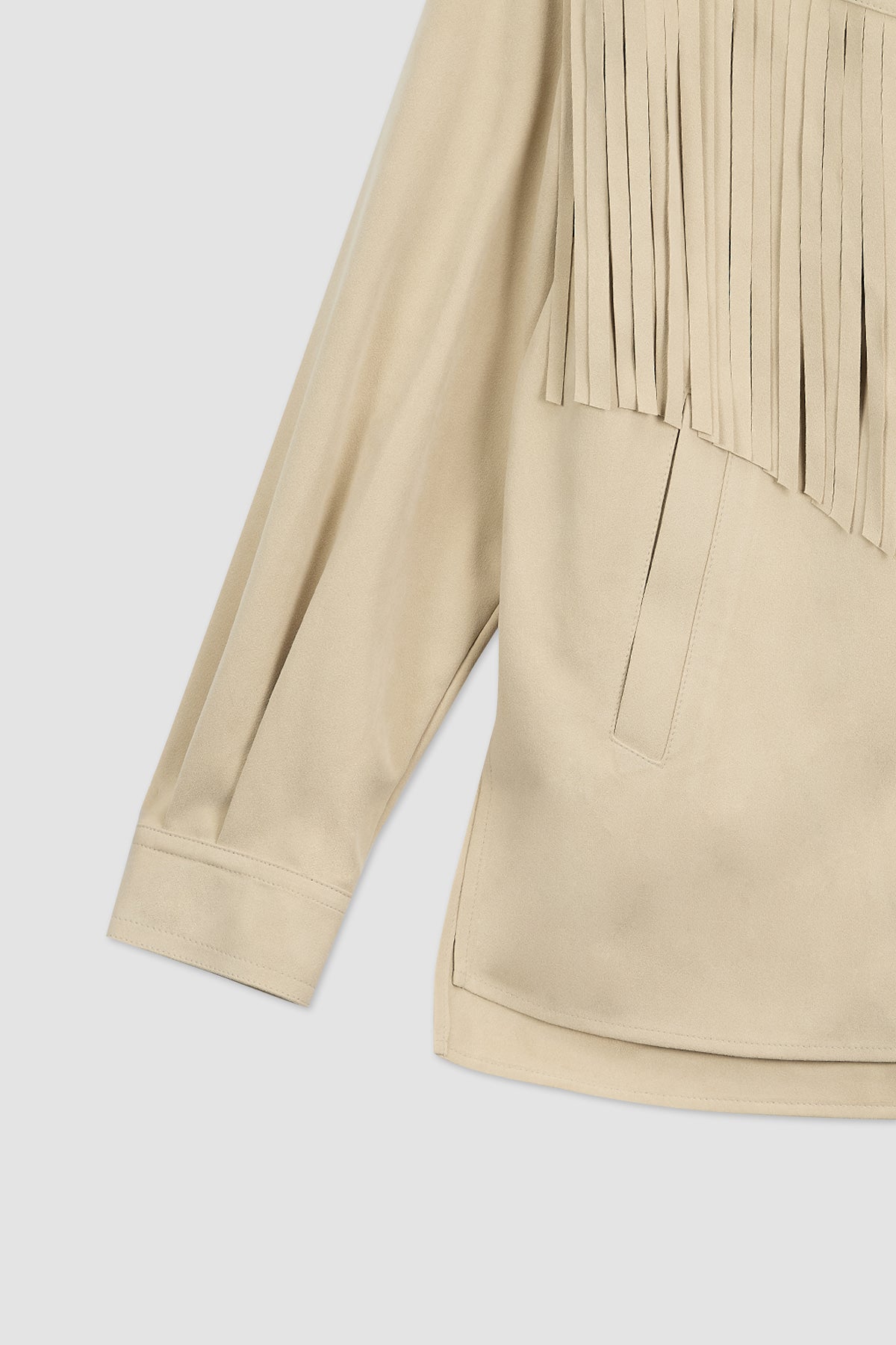 [matinkim] Suede Fringe Jacket IN Beige