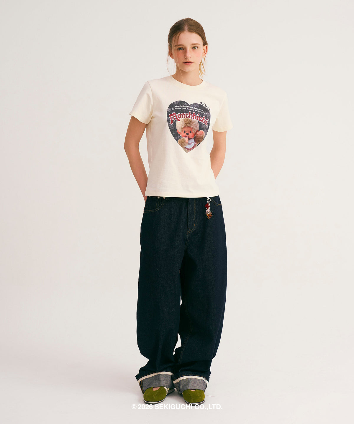 Satur (W) Satur X Monchhichi Saturday Mood T-Shirt - Cream
