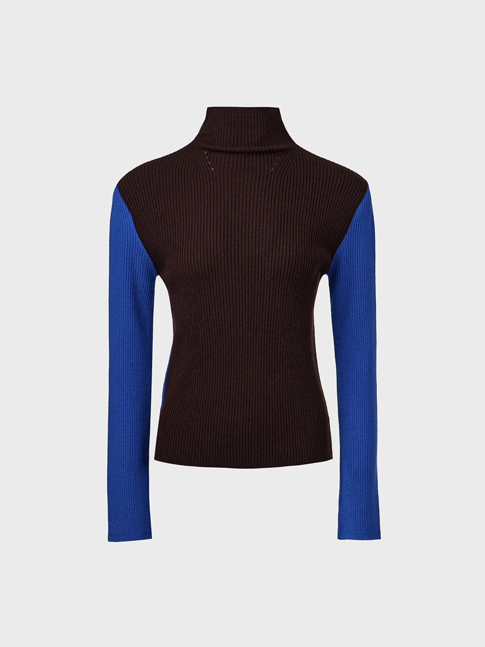 EENK Contrast High-Neck Knitwear Top - Blue
