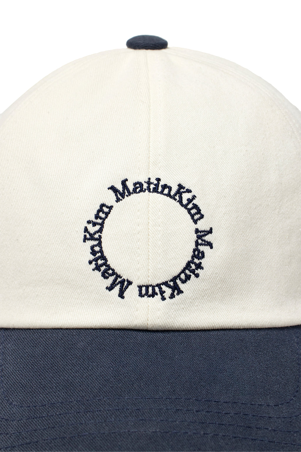 [matinkim] TWO TONE CIRCLE LOGO BALL CAP IN NAVY