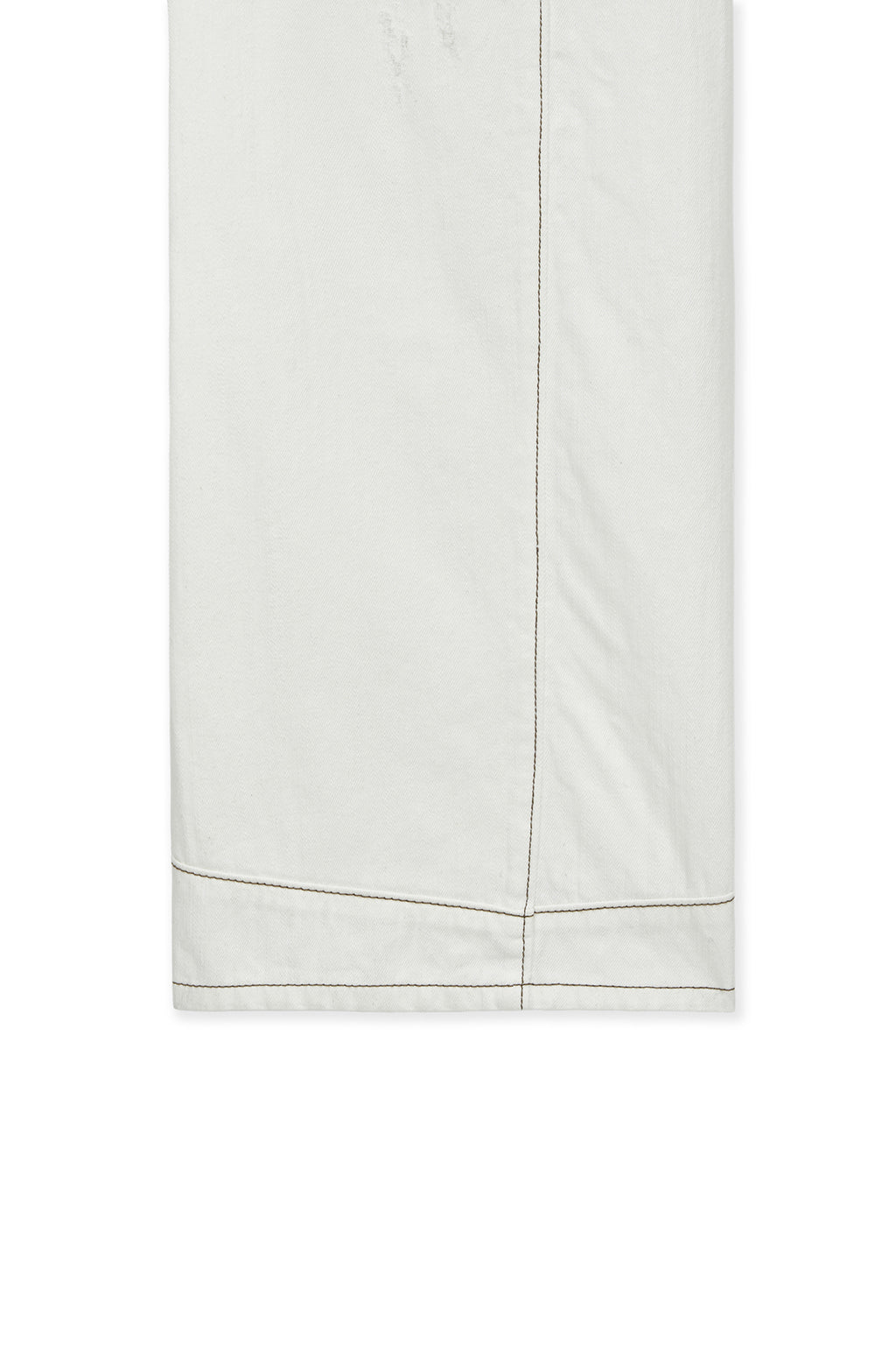 Matinkim Waist Buckle Stitch Point Twill Denim Pants IN Ivory