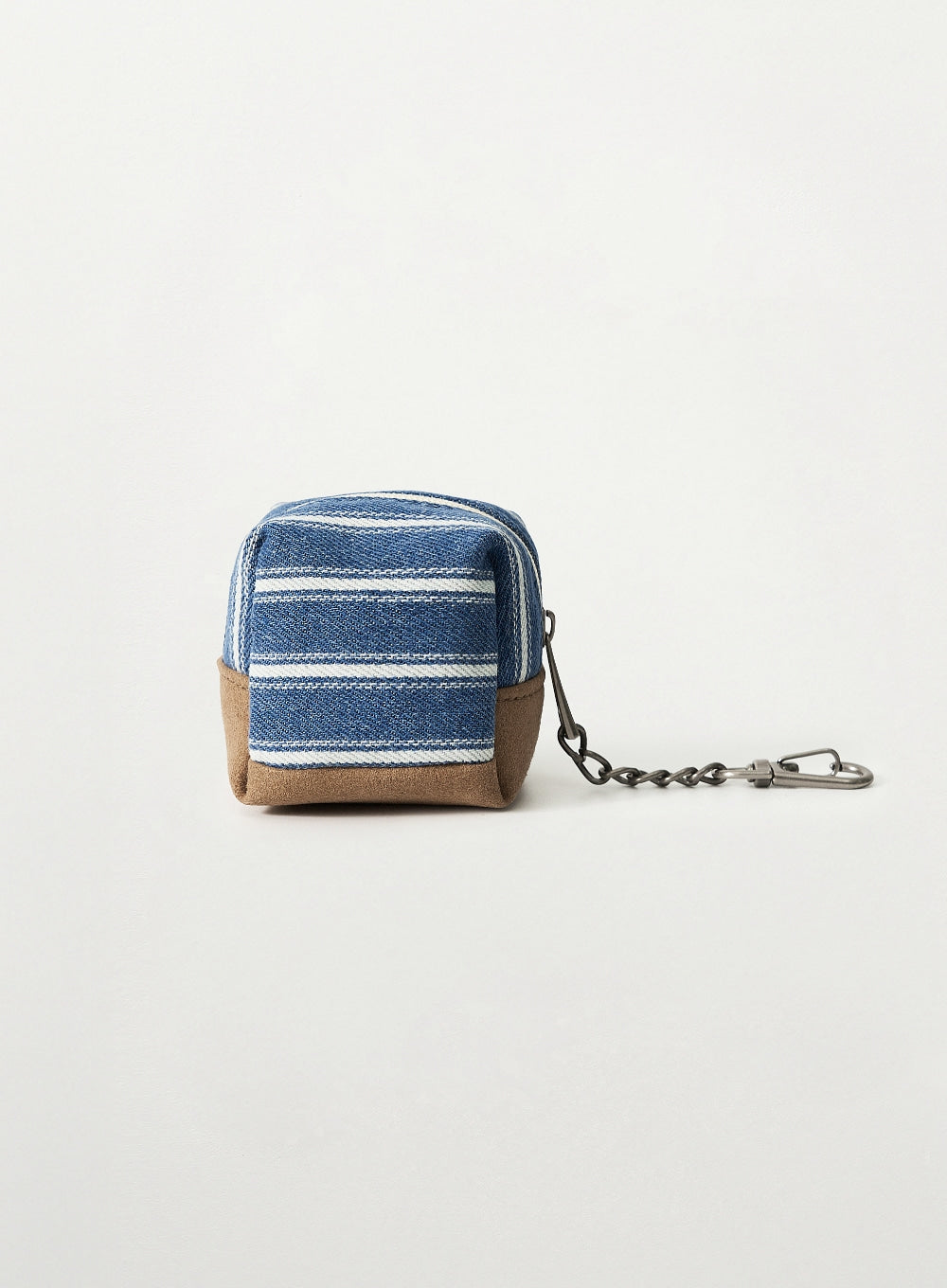[SATUR] Stripe Mini Pouch Keyring - Blue