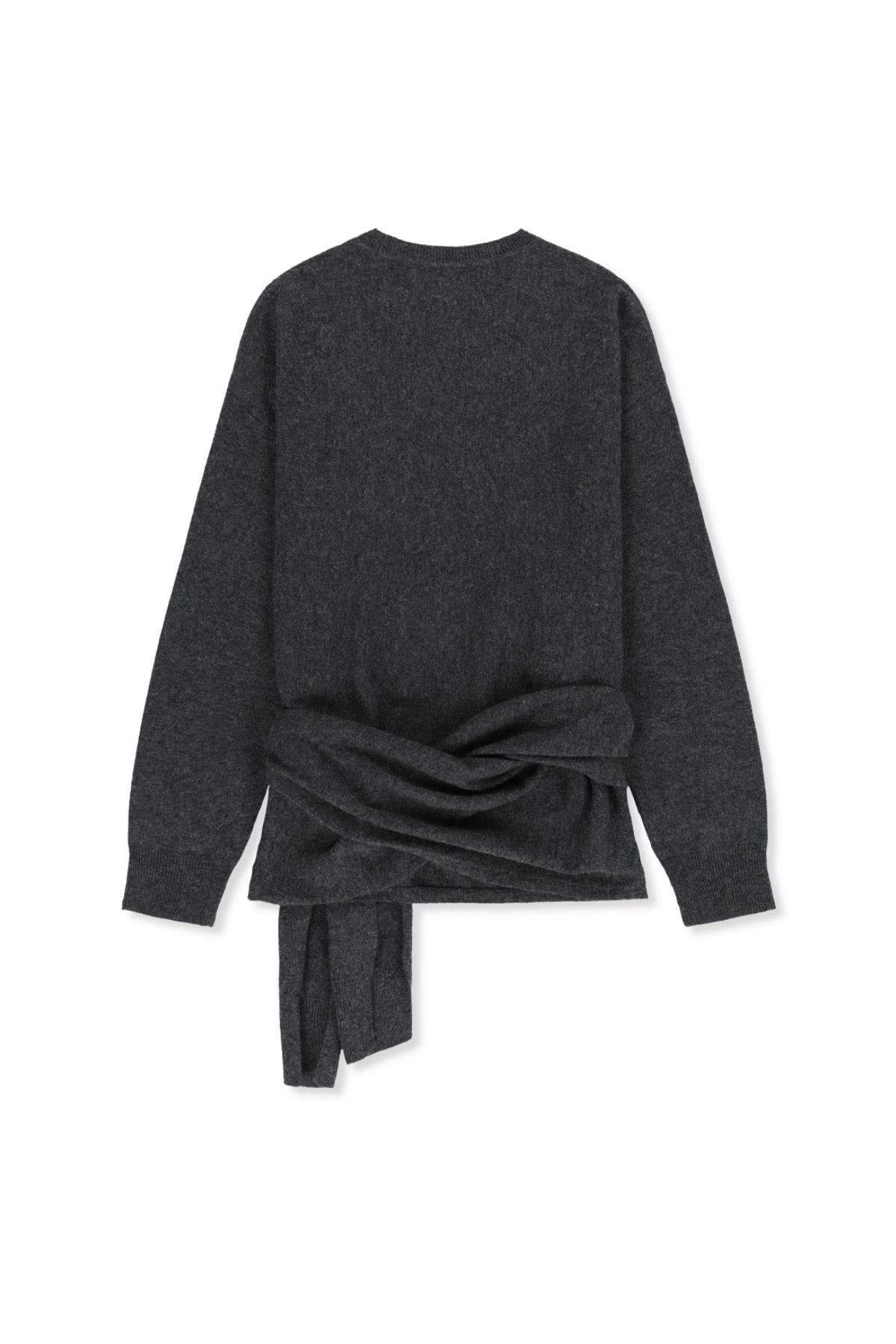 Matinkim Wrap Tie Knit Pullover IN Charcoal