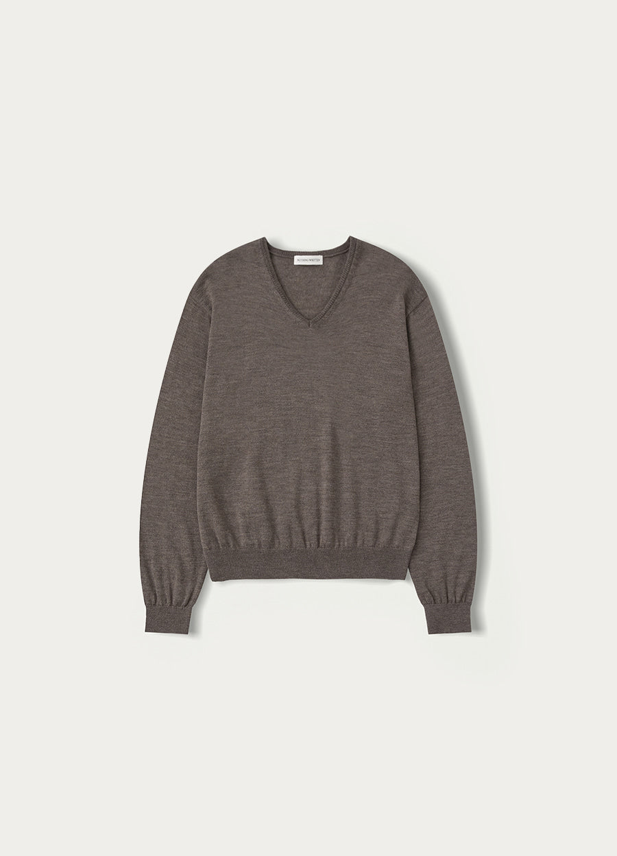 Nothing Written Charlotte v-neck pullover (Mocha gray) (Pre-order, ships from Nov 13)