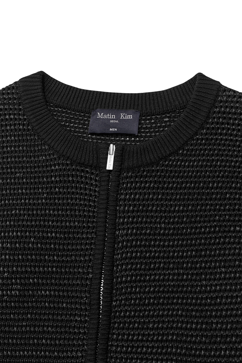 [matinkim] TWO TONE MESH KNIT VEST FOR MEN IN BLACK