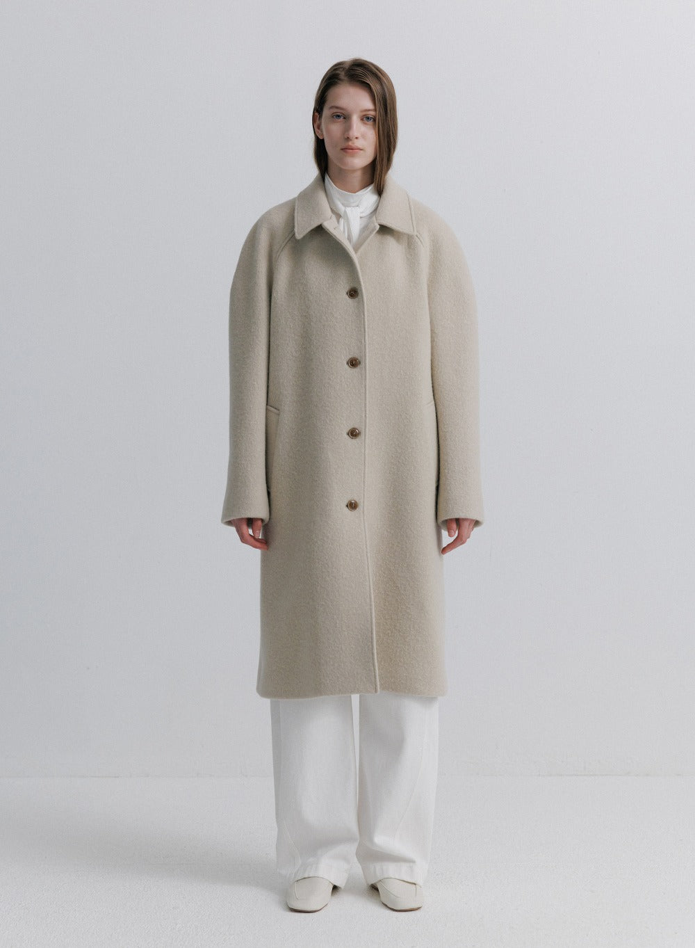 Kindersalmon Liv Alpaca Coat Bone