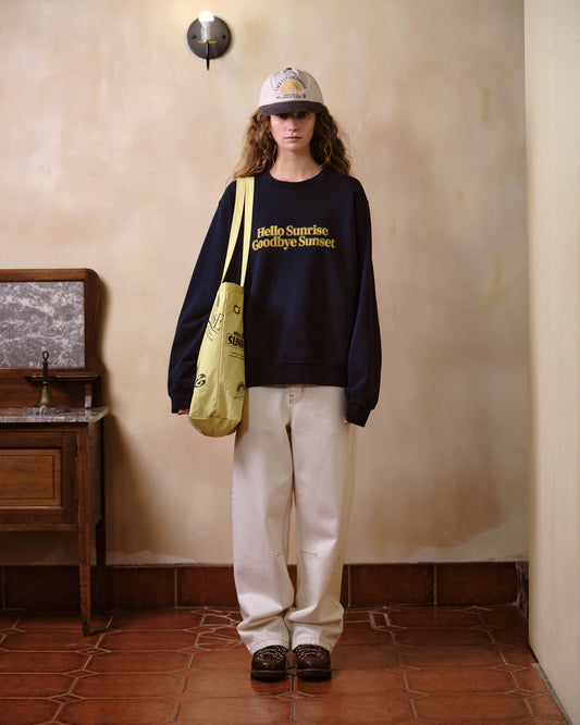 Classic Typo Logo Sweatshirt_Navy