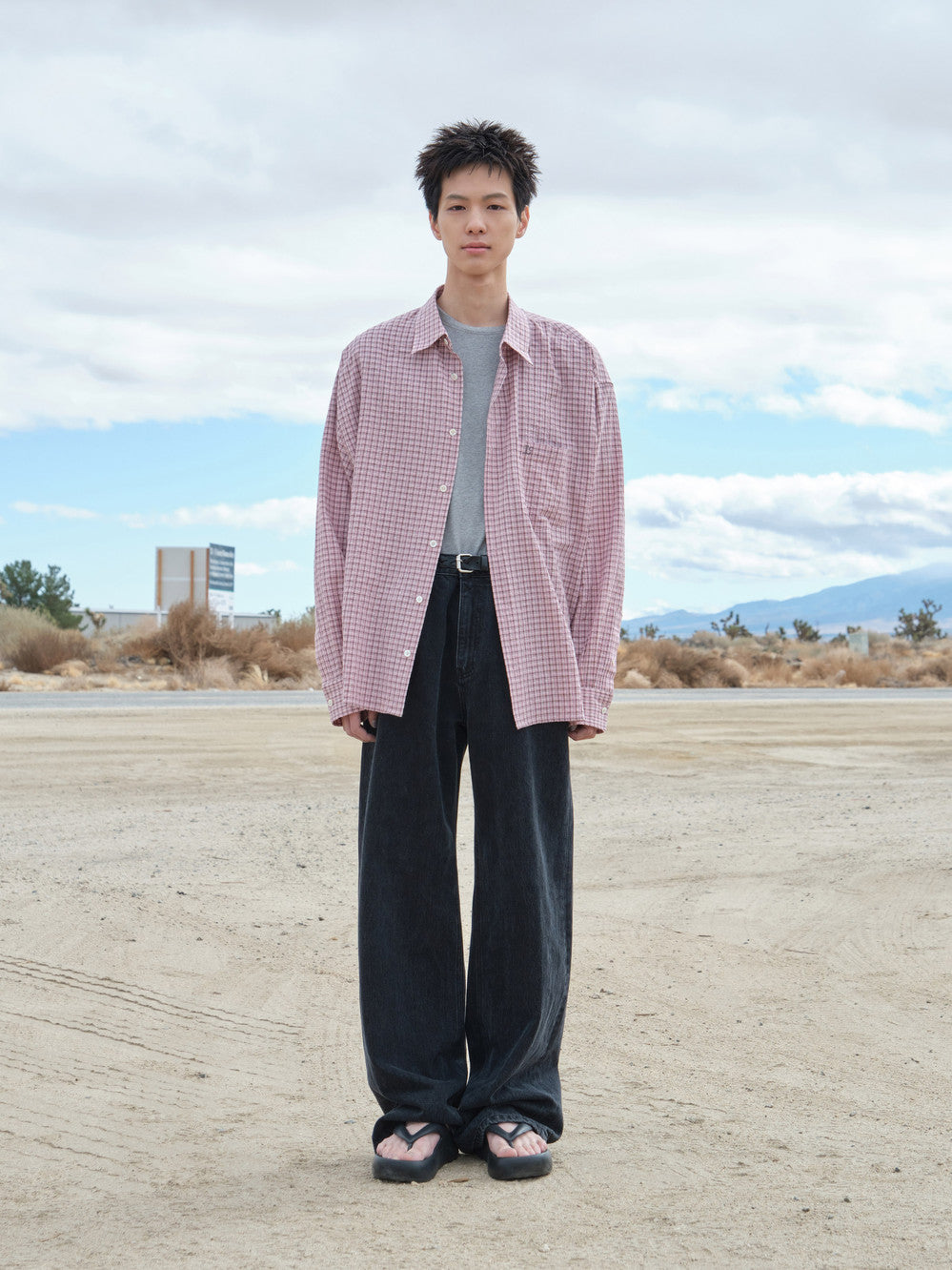 Low Classic Oversized Lc Checked Shirt Pink