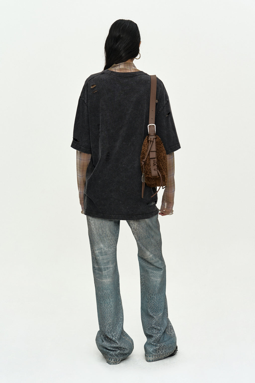 Andersson Bell Leopard Fade Denim Printed Bootscut Jeans