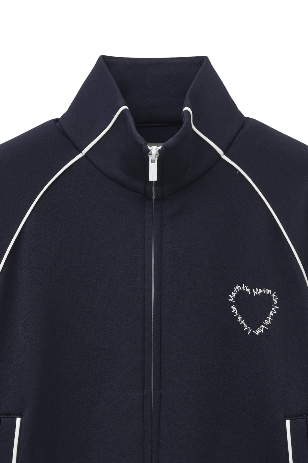 [matinkim] HEART LOGO TRACK JUMPER IN NAVY
