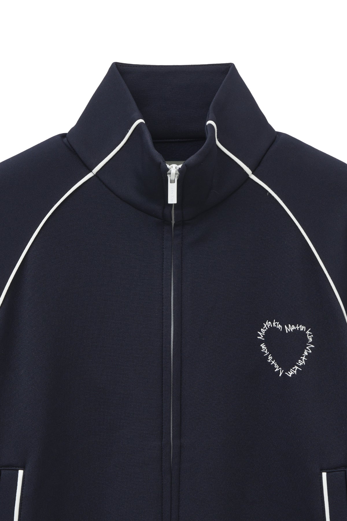 [matinkim] HEART LOGO TRACK JUMPER IN NAVY