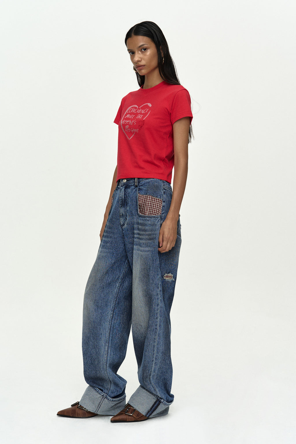 Andersson Bell Oil Washed Rolled UP Jeans