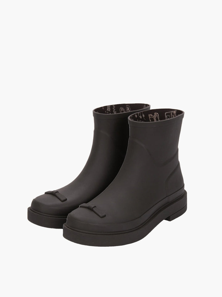 Margesherwood Ribbon Rubber Boots Short dark brown
