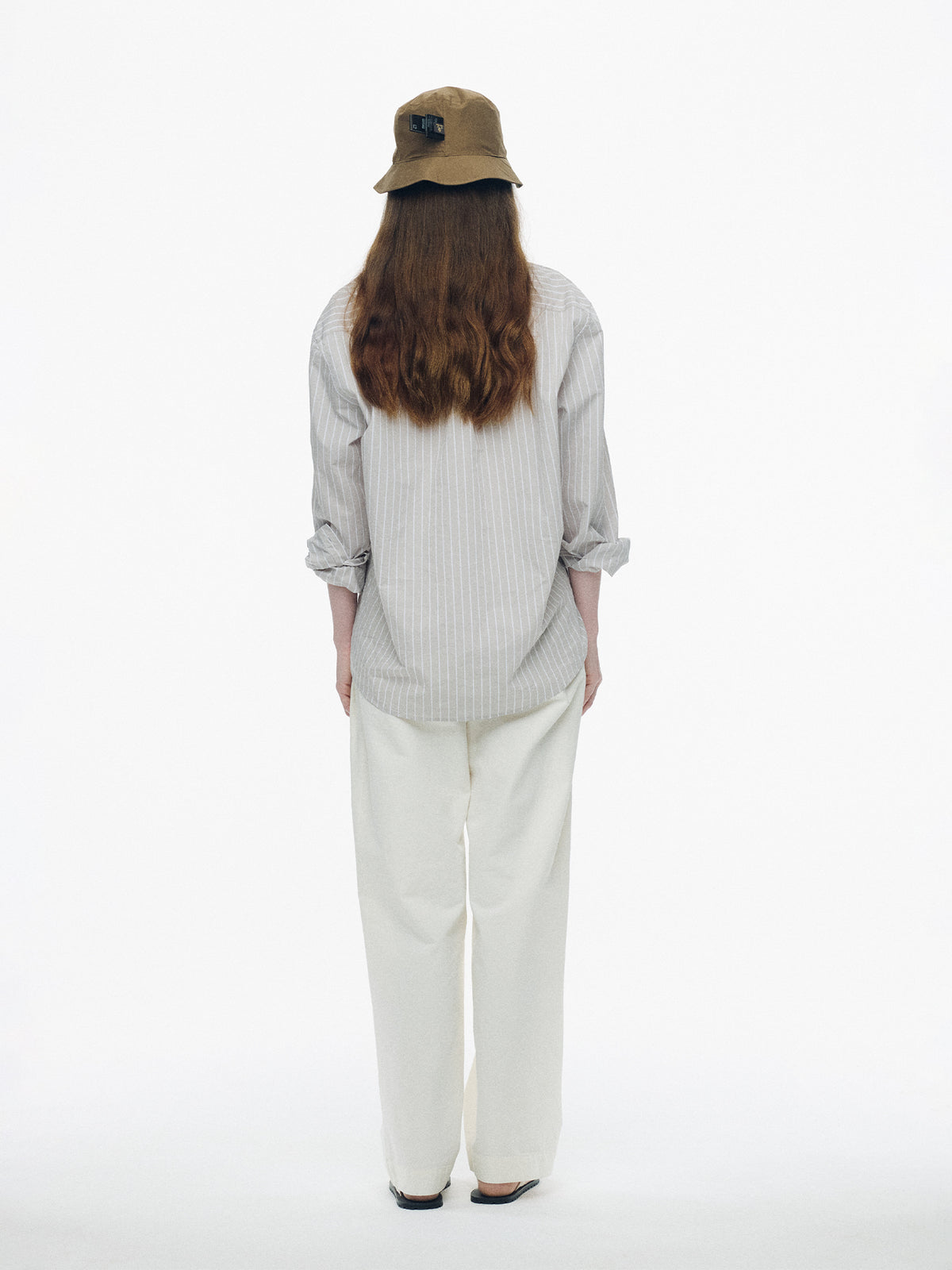 Nothing Written Poplin stripe shirt (Gray, W)