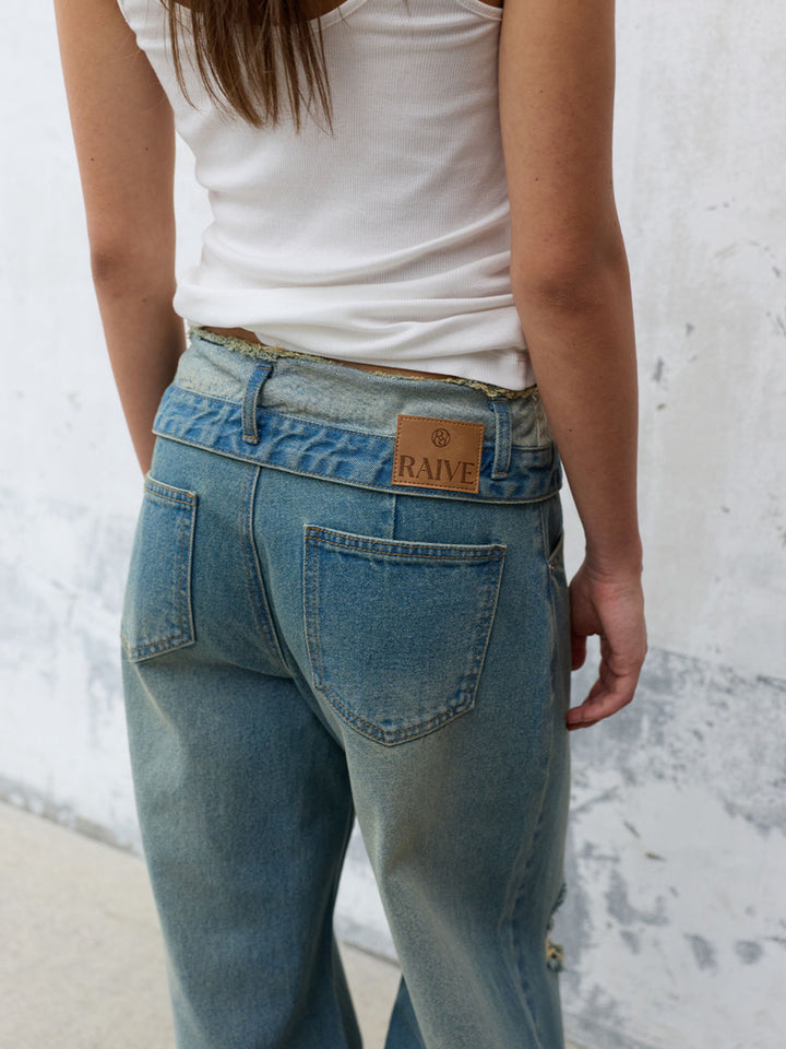Raive Folding Damage Denim Pants