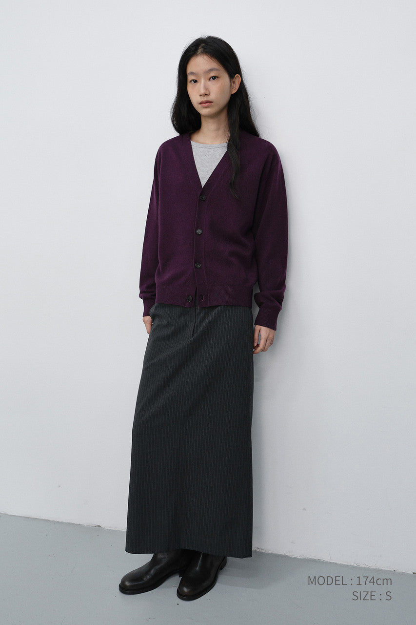 Dunst Unisex V-Neck Cardigan Plum