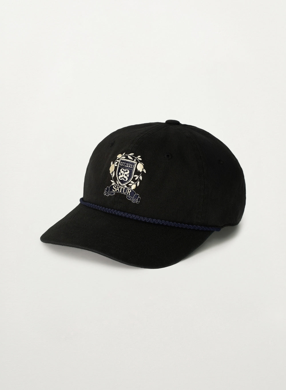 Satur Crest Logo Loop Ball Cap - Black