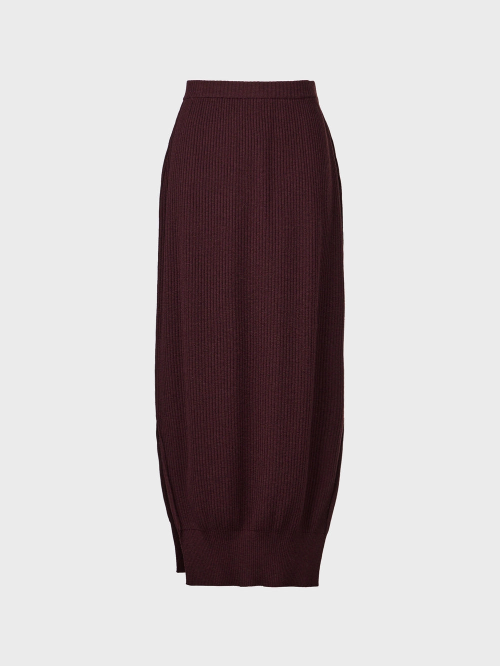 EENK Classic Ribbed Long Skirt - Brown