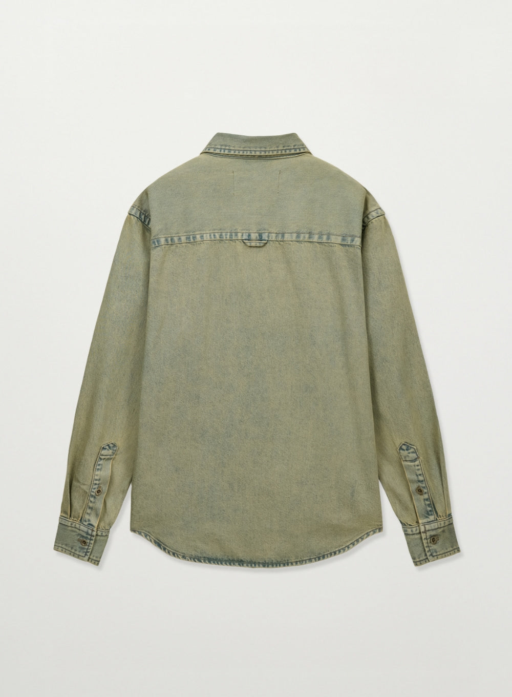 satur Washed Denim Shirt - Yellow - View 2