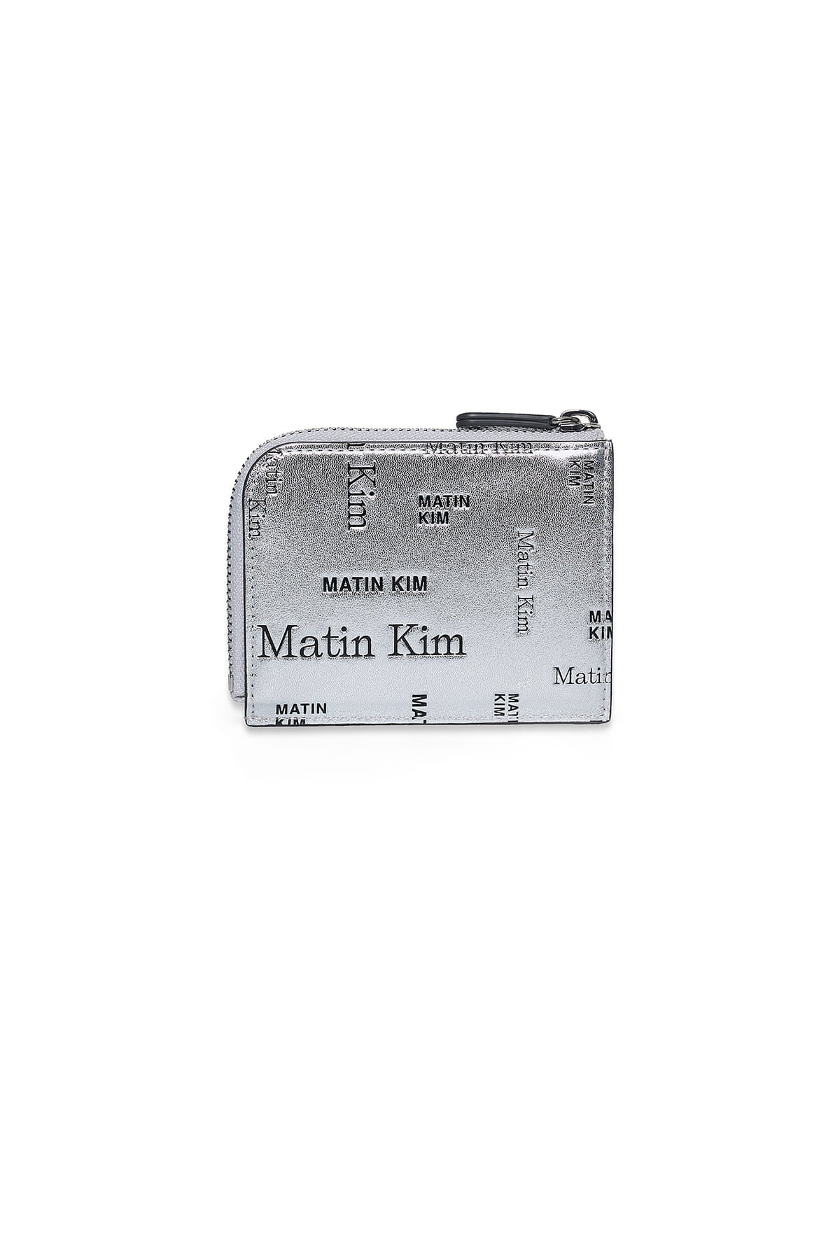 Matinkim Matin All-Over Logo Half Round Zip Wallet IN Silver
