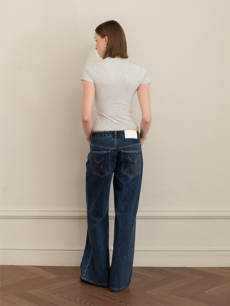 GLOWNY G Soft Fitted Tee (Melange Gray)