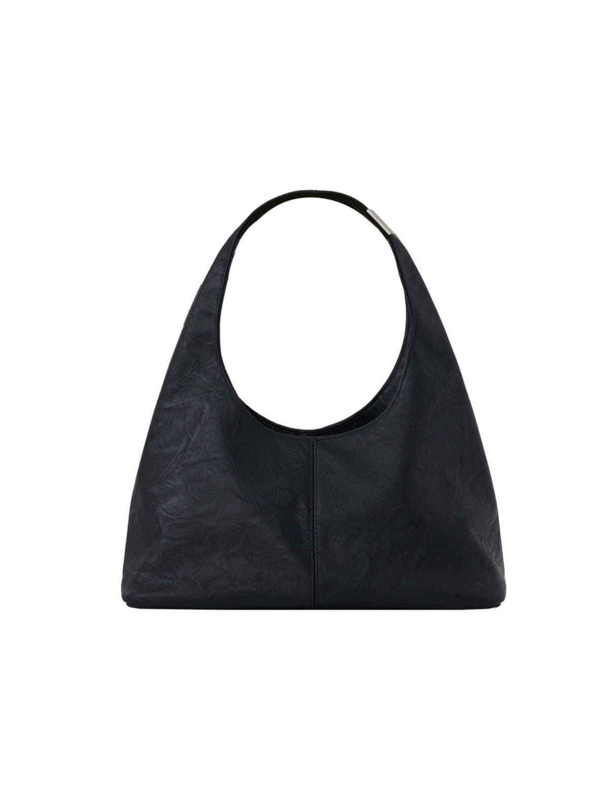 GLOWNY G Leather Half Shoulder Bag (Black)