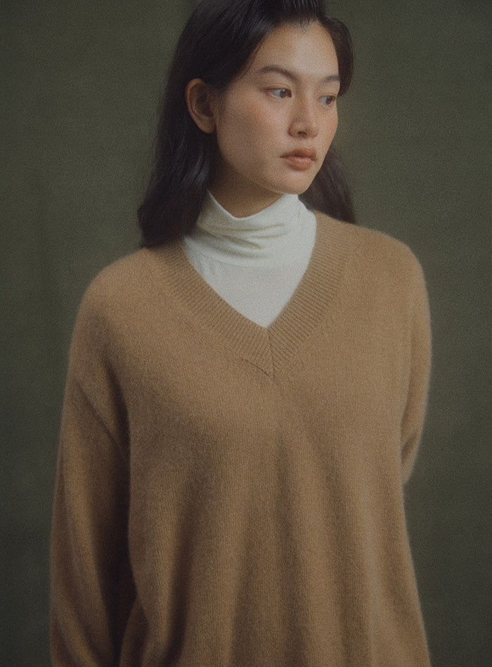 Mango Maniplease Mark V Raccoon Knit Camel