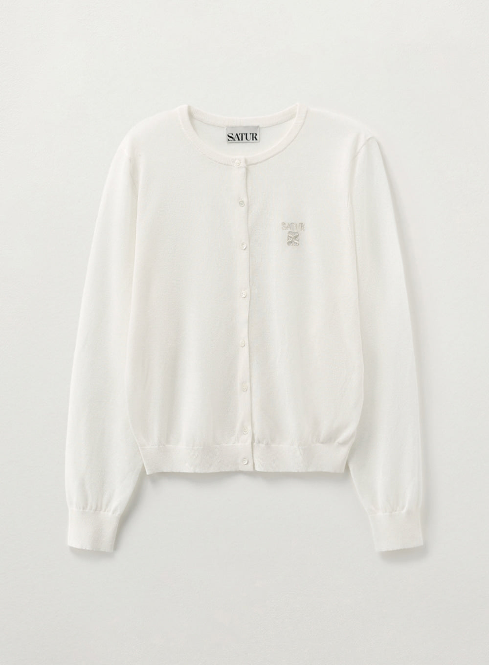 [satur] (W) Sheer Linen Long Sleeve Cardigan - Cream