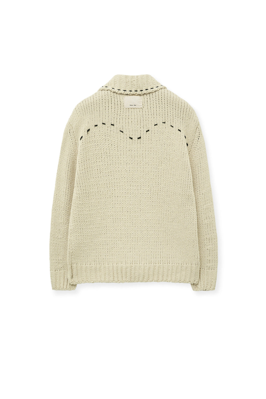 [matinkim] HANDMADE COLLAR KNIT CARDIGAN FOR MEN IN BUTTER