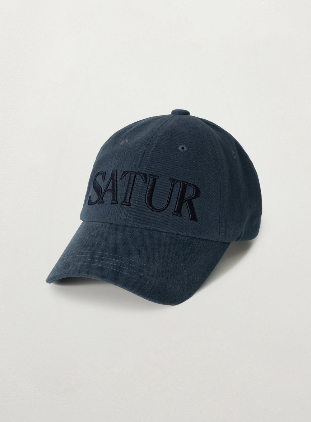 [satur] Vintage Casual Volume Embroidery Ball Cap - Navy