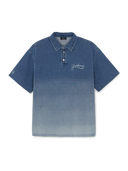 Mlb Basic Small Logo Stretched Denim Polo Shirt