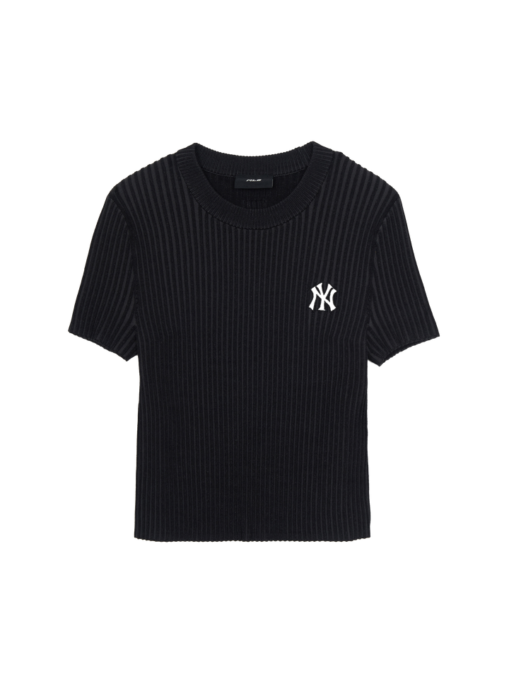 MLB Korea Women's Basic Street Ribbed Short Sleeve Knit Pullover