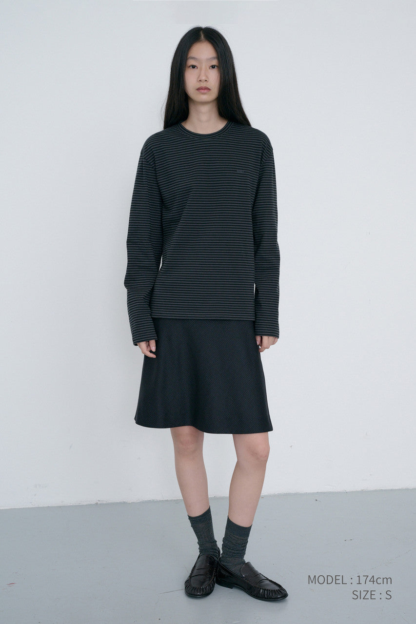 Dunst Unisex Muted Striped T-Shirt Charcoal