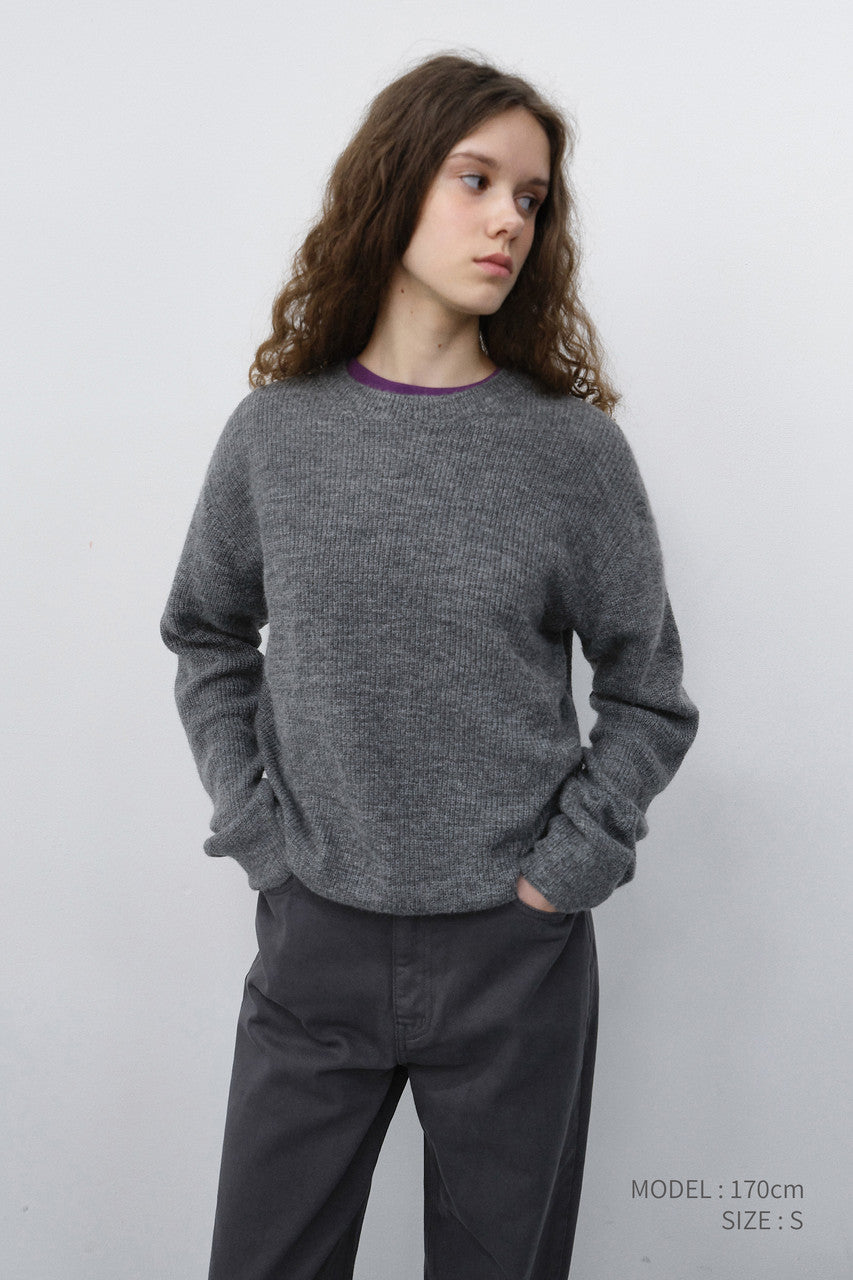 Dunst Unisex Hairly Sweater Melange Grey