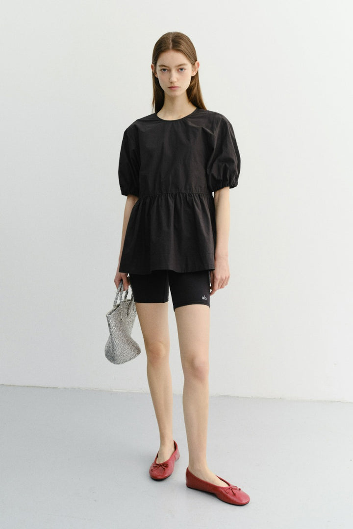 Dunst Ribboned Back Slit Blouse Black