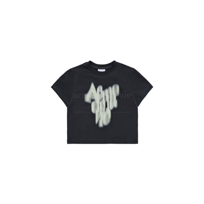 BLUR LOGO CROP SHORT SLEEVE T-SHIRT BLACK