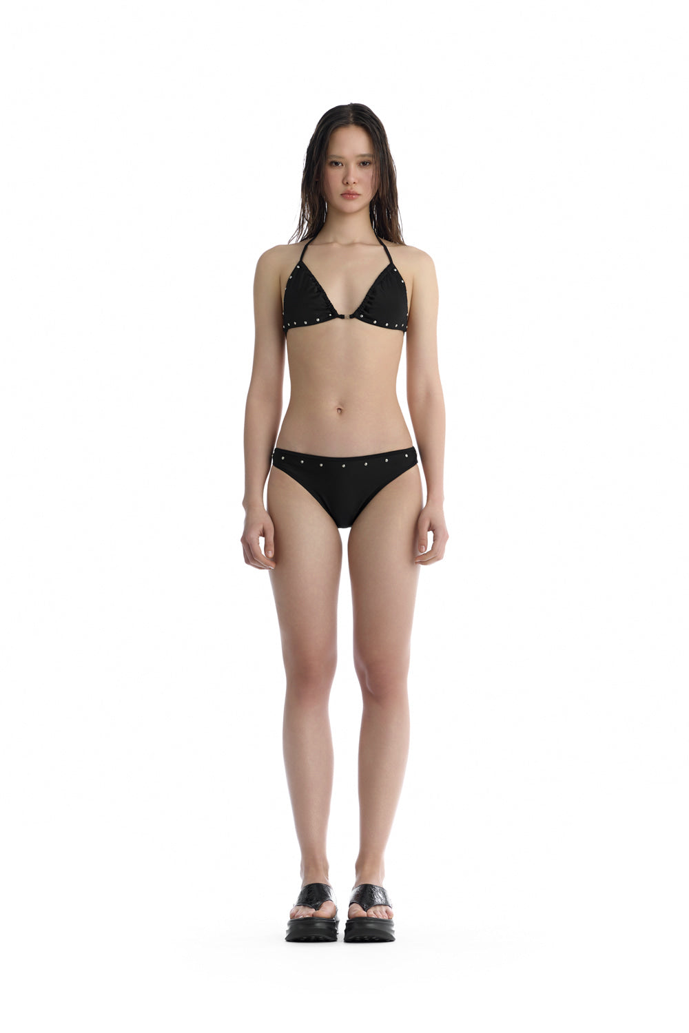 Treemingbird Studded Bikini Sets Black