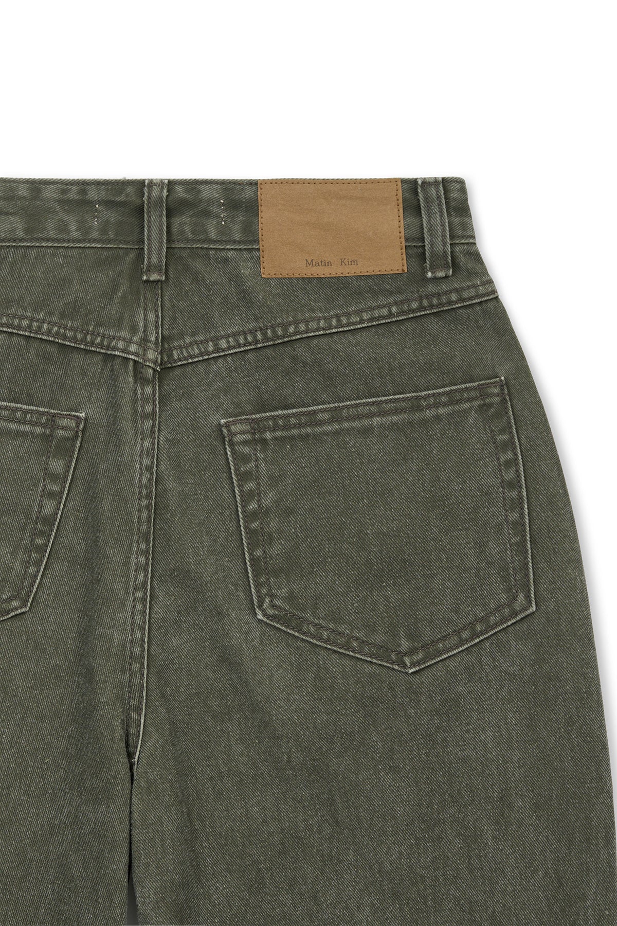 [matinkim] Dart Point Denim Pants IN Khaki