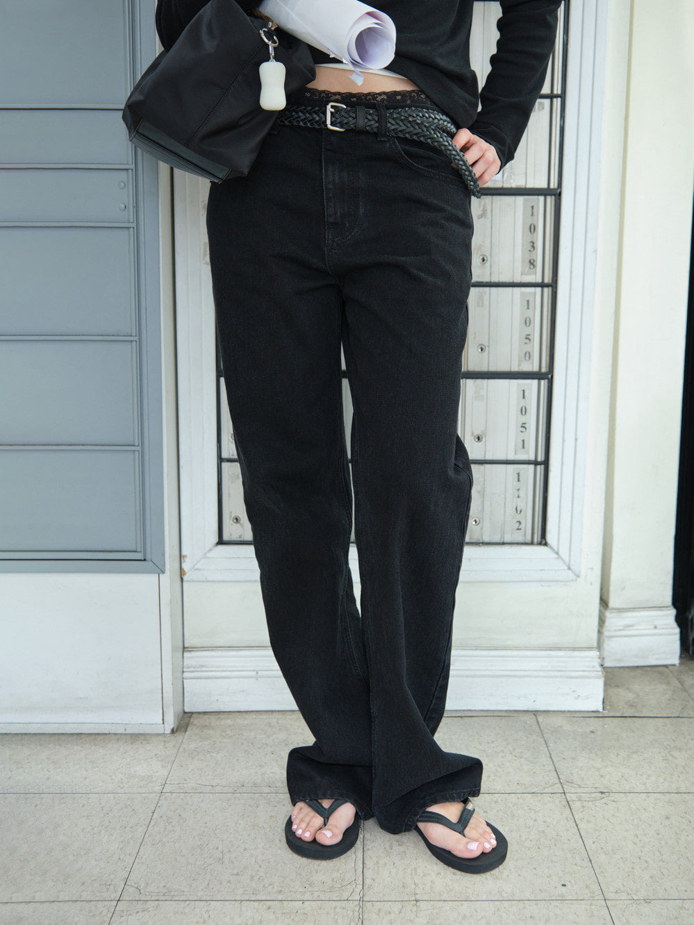 Low Classic Pocket Wide-Leg Jeans Black
