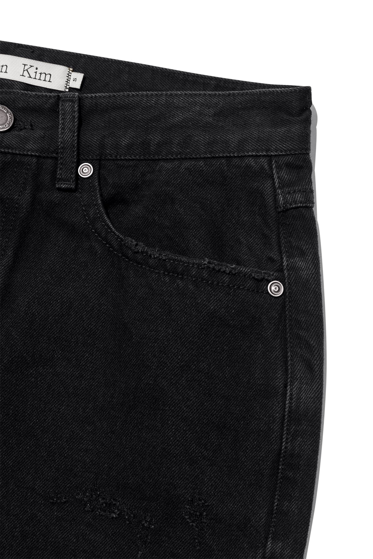 [matinkim] DAMAGE TURN UP DENIM PANTS IN BLACK