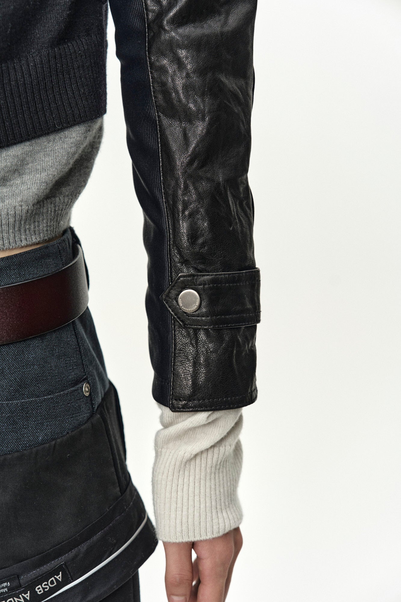 Andersson Bell Cut-Out Shrunken Racing Leather Jacket
