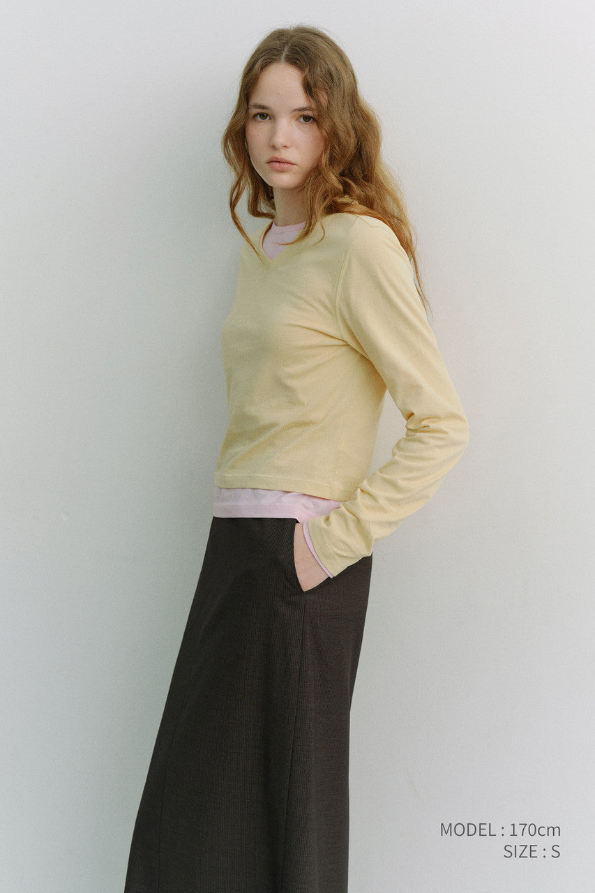 Dunst Essential Petit V-Neck T-Shirt Butter