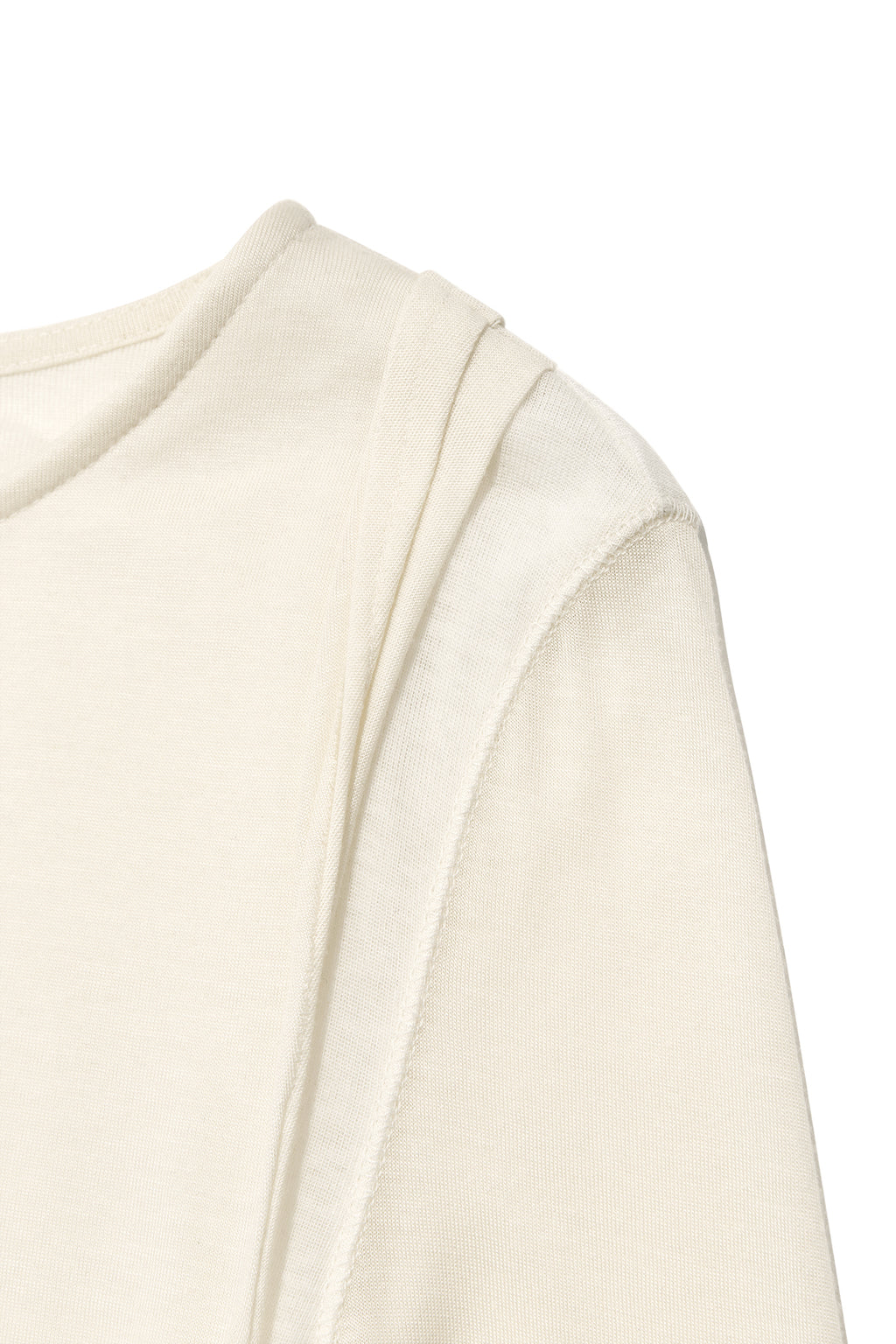 [matinkim] TURN UP DETAIL LAYERED TOP IN LIGHT BEIGE